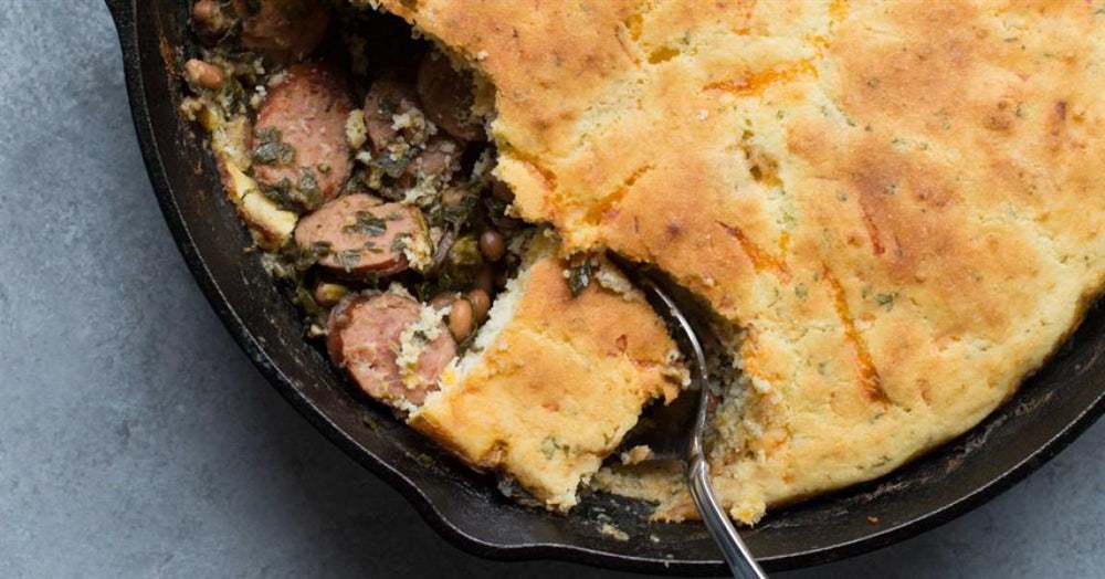 Festive Good Luck Cornbread Skillet