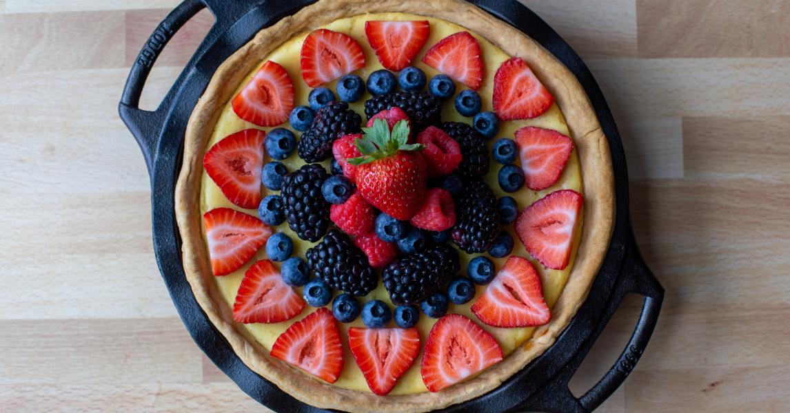 Cream Cheese Custard Pie With Fruit Topping
