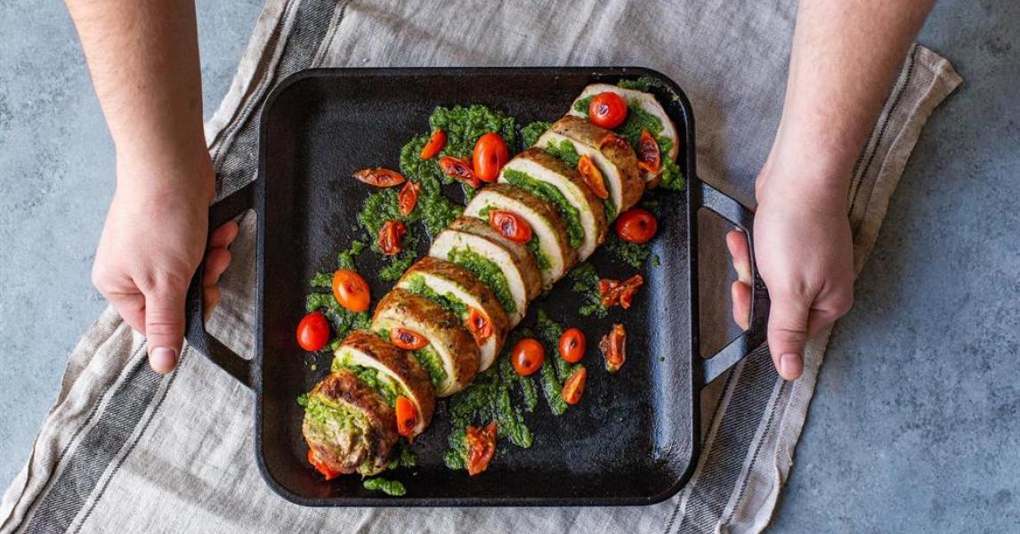 Pork Roulade With Tomatoes and Pesto