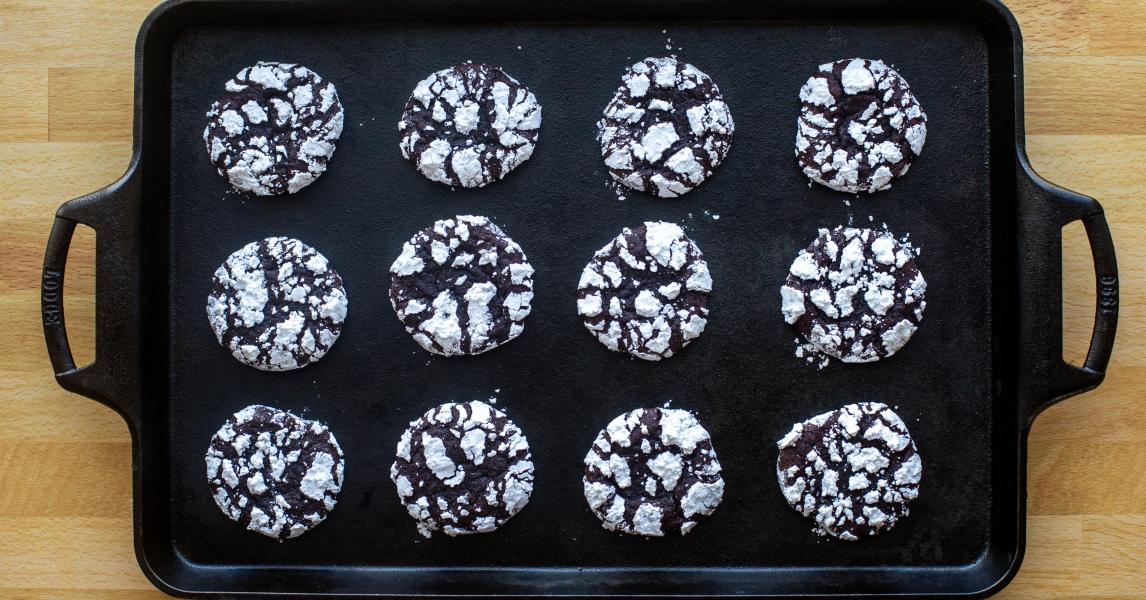 Salted Chocolate Crinkle Cookies