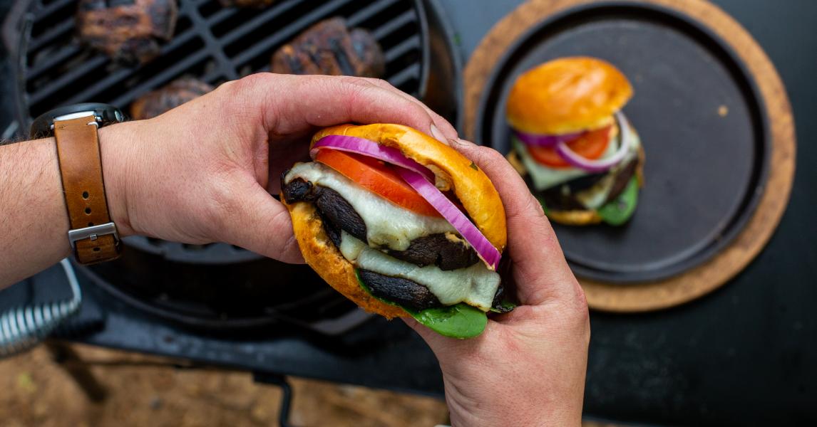 Grilled Portobello Mushroom Feast Burger