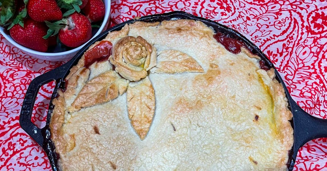 Skillet Strawberry Cobbler