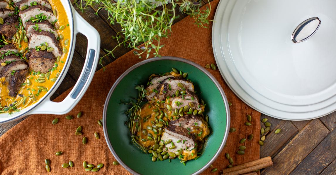 Spiced Pork Tenderloin with Pumpkin Sauce