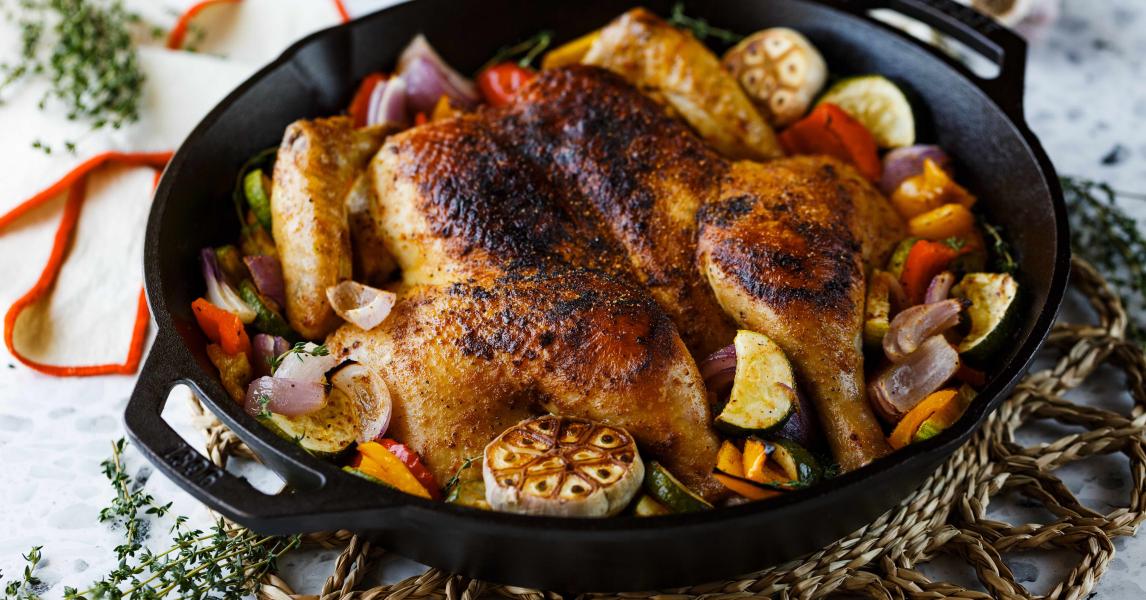 Chicken Under A Skillet