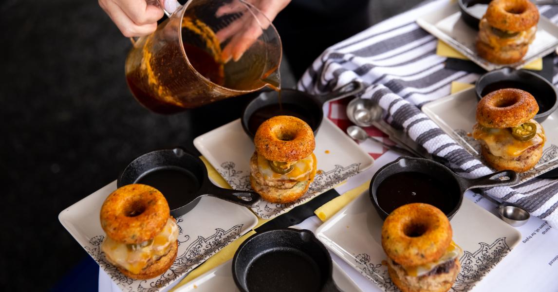 Loaded Cornbread Donut Brunch Burgers