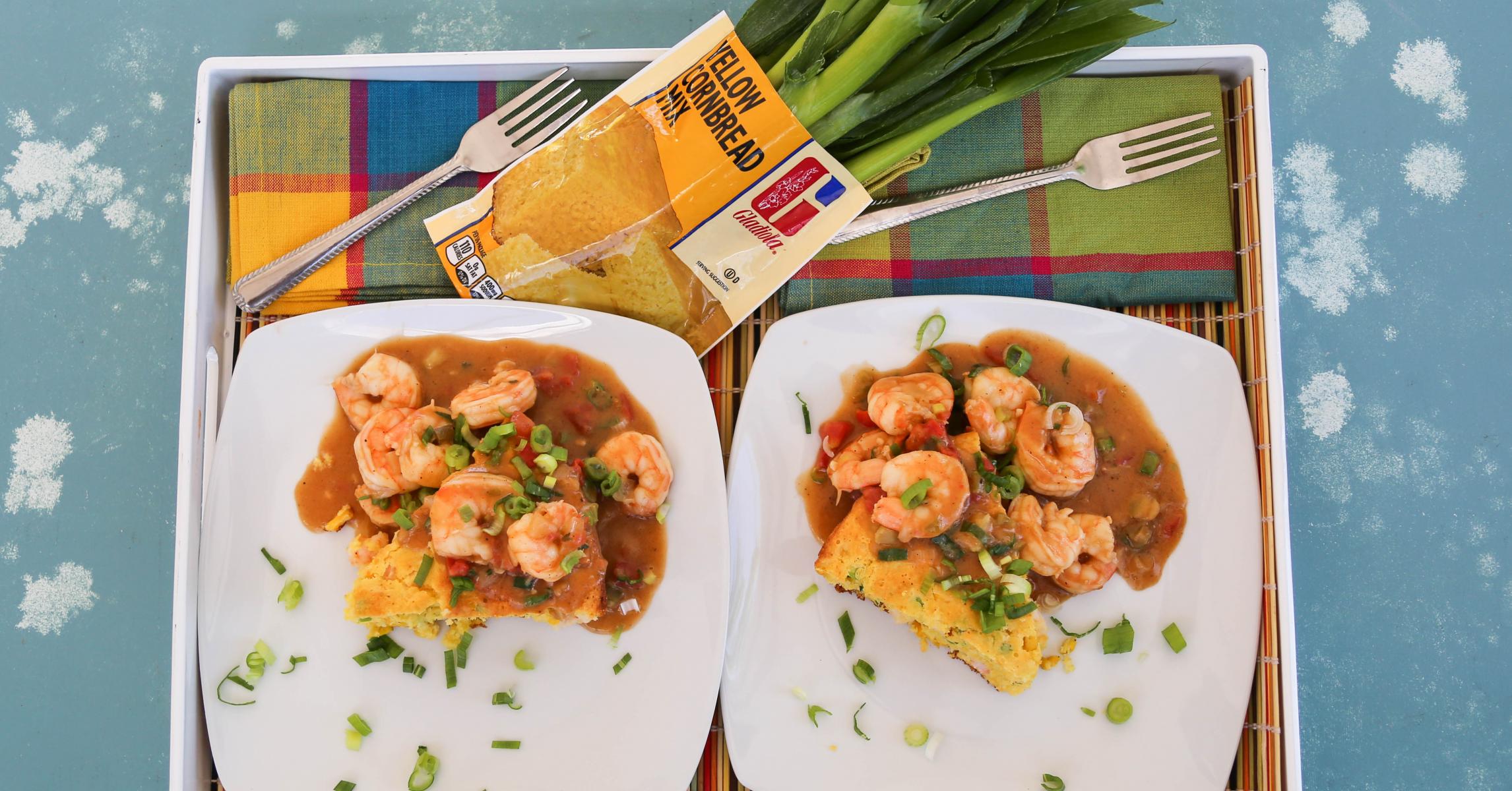 Shrimp Boil Cornbread and Etouffeé