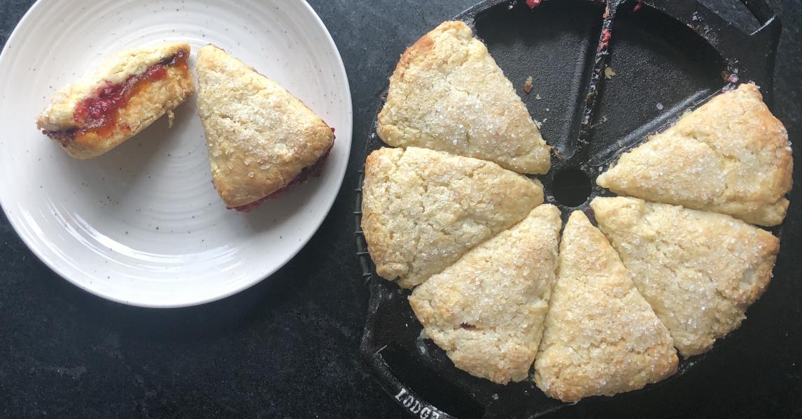 Raspberry-filled Scones