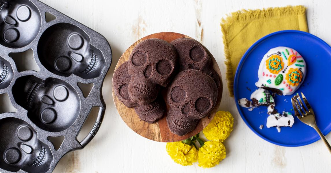 Spiced Mexican Chocolate Cake Sugar Skulls | Lodge Cast Iron