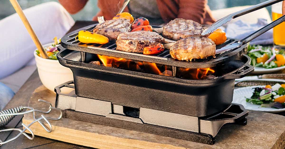 Lodge スポーツマングリル Cast Iron Sportsman's Grill,（スポーツマンズグリル） - LODGE