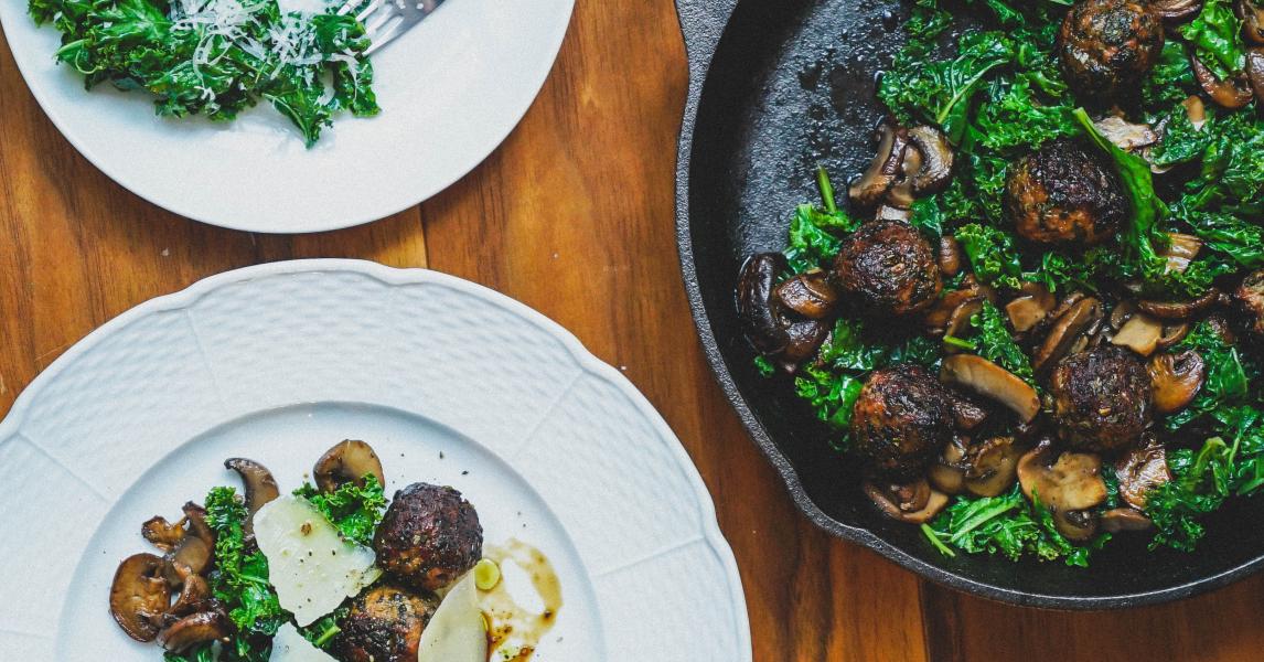 Pork Meatballs With Kale