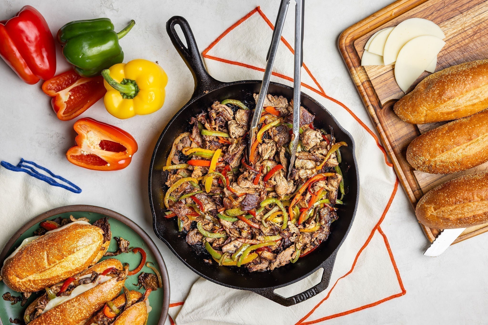 Cast Iron Philly Cheesesteaks