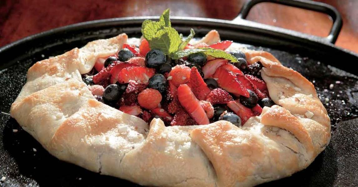 Rustic Berry Skillet Galette With Almonds