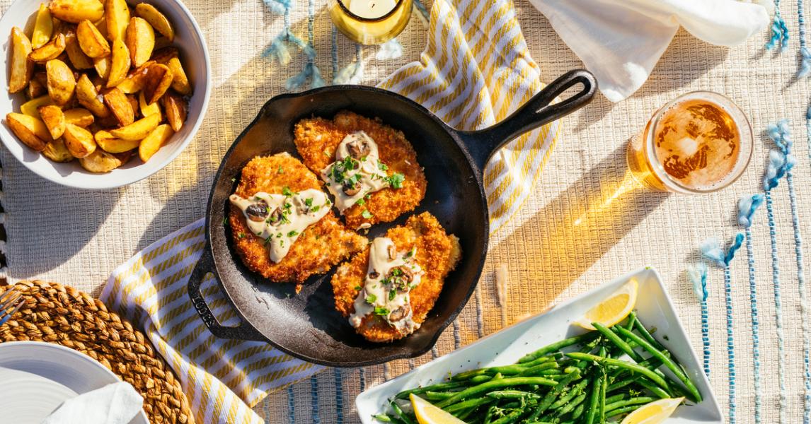 Pork Schnitzel with Mushroom Gravy