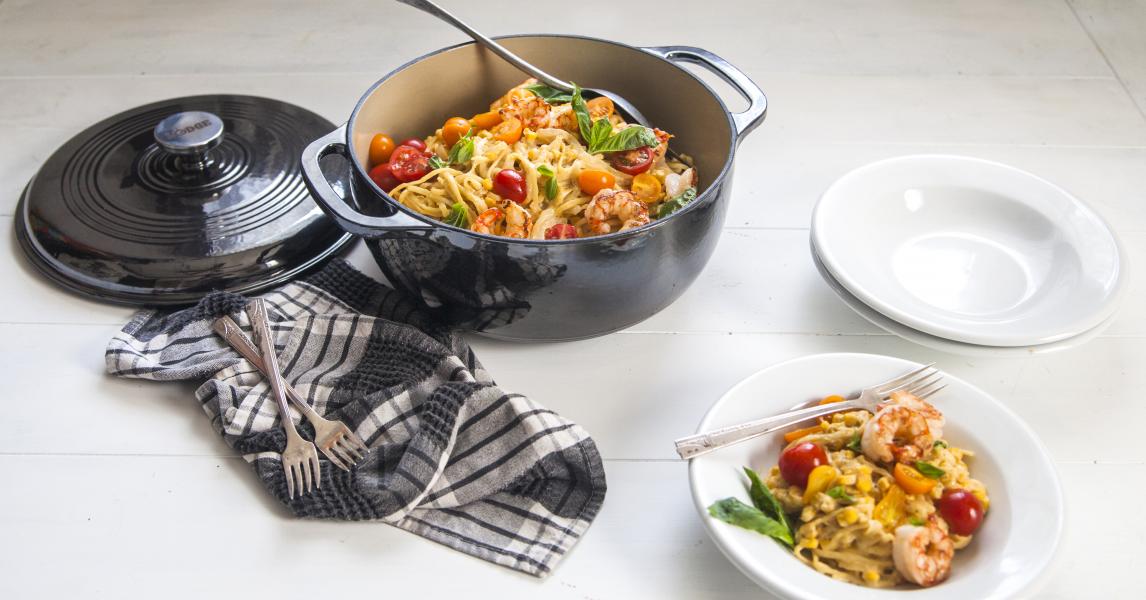 Creamy Shrimp & Corn Pasta