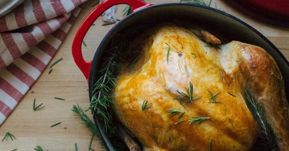 Simple Roast Turkey in a Dutch Oven