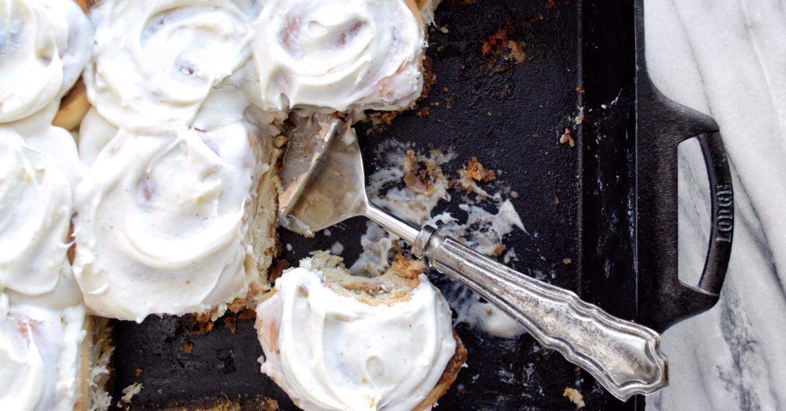 Triple Spice Cinnamon Rolls with Brown Butter Cream Cheese Frosting