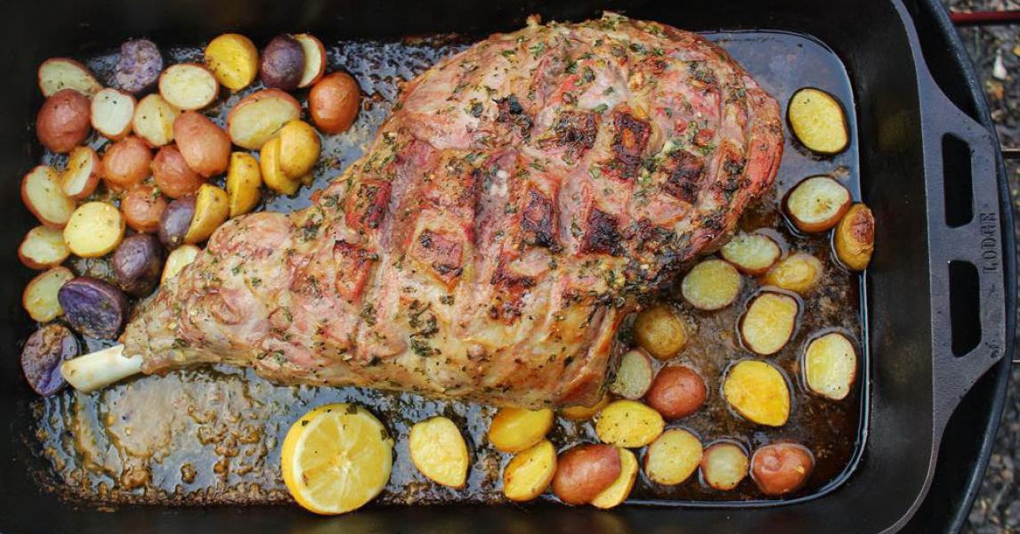 Leg of Lamb with Herb Butter