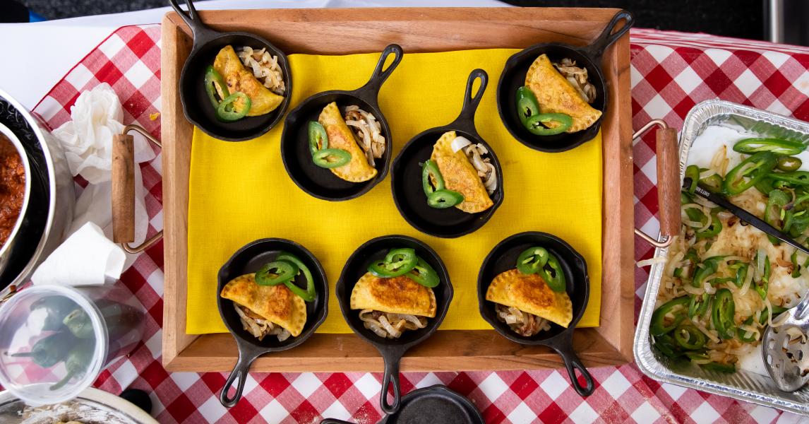 Chili Stuffed Cornbread Pierogies