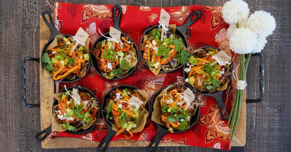 Korean BBQ Pork Cornbread Totchos
