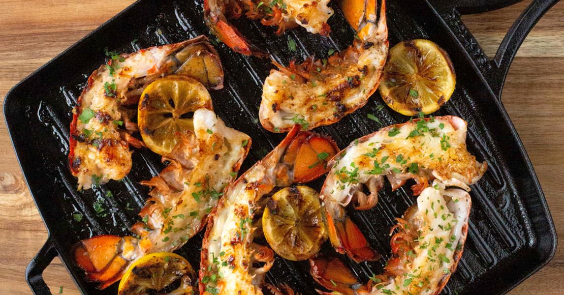 Grilled Lobster Tails With Lemon Garlic Butter