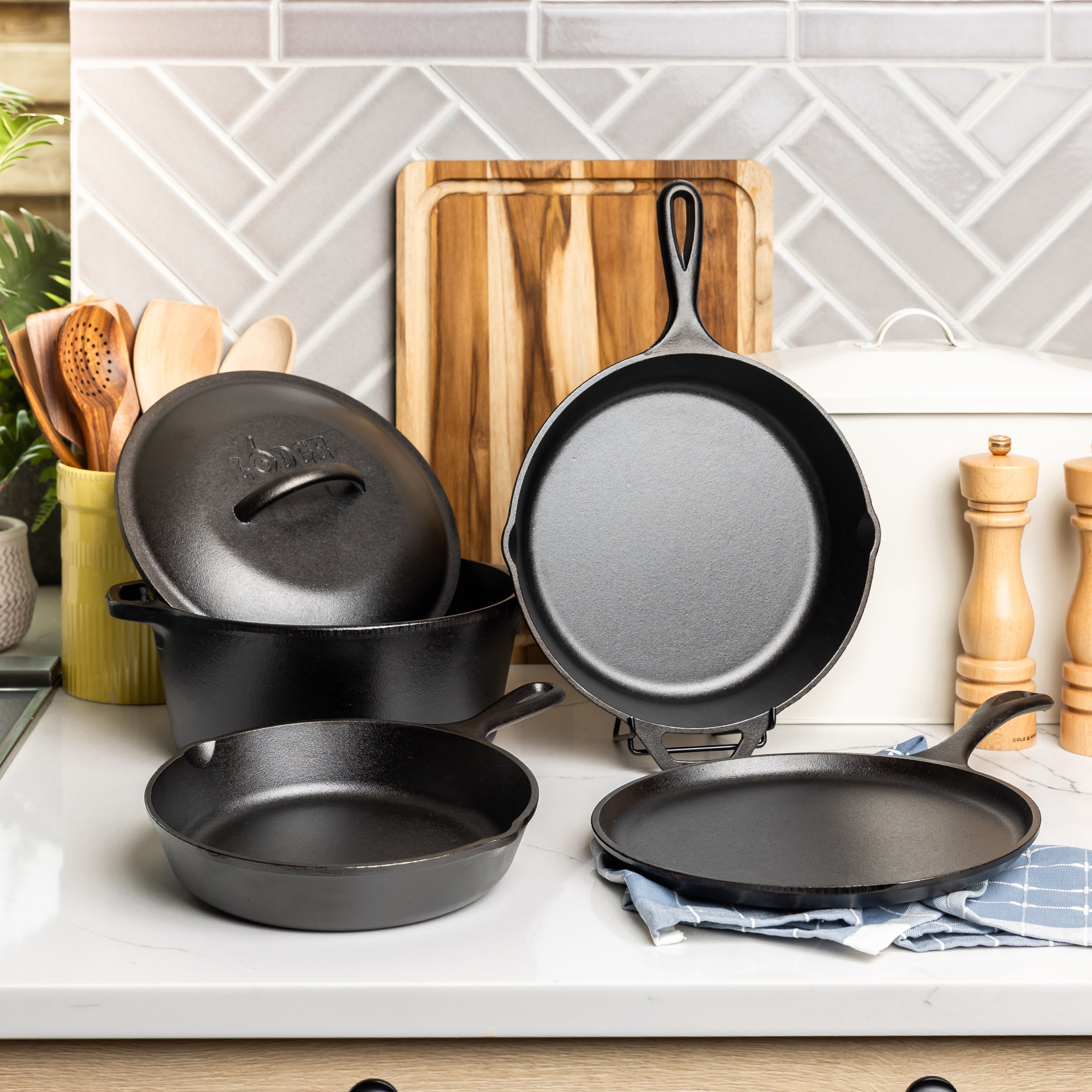 Seasoned Cast Iron 5 Piece Set