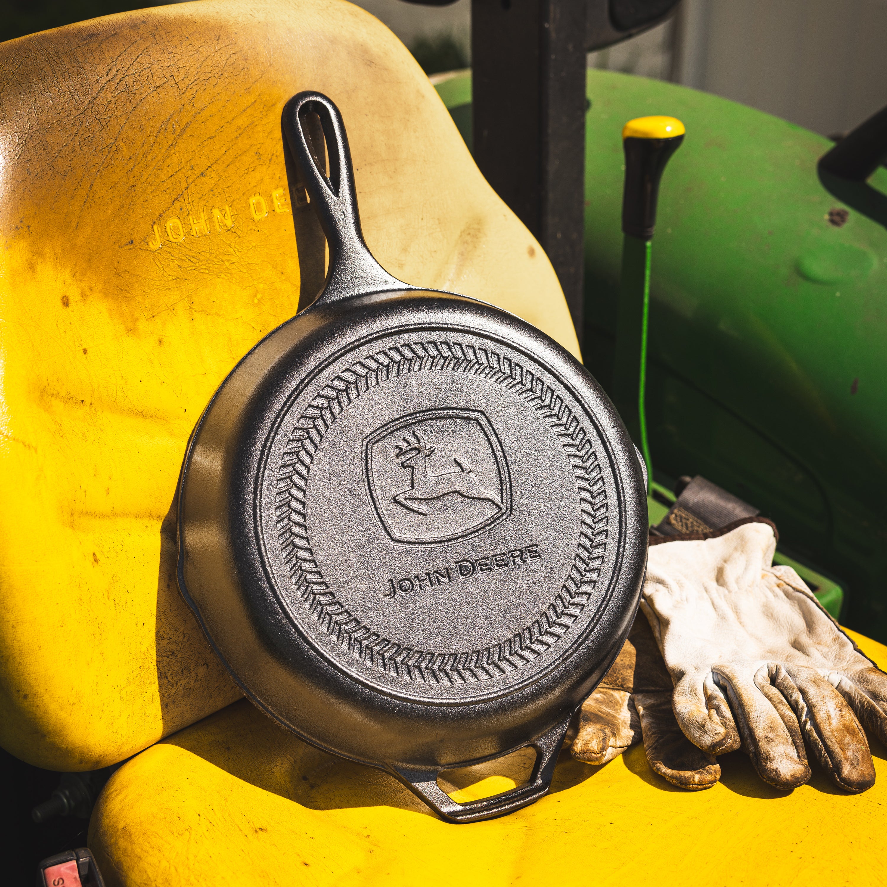 10.25 Inch Seasoned Cast Iron Skillet, John Deere Logo