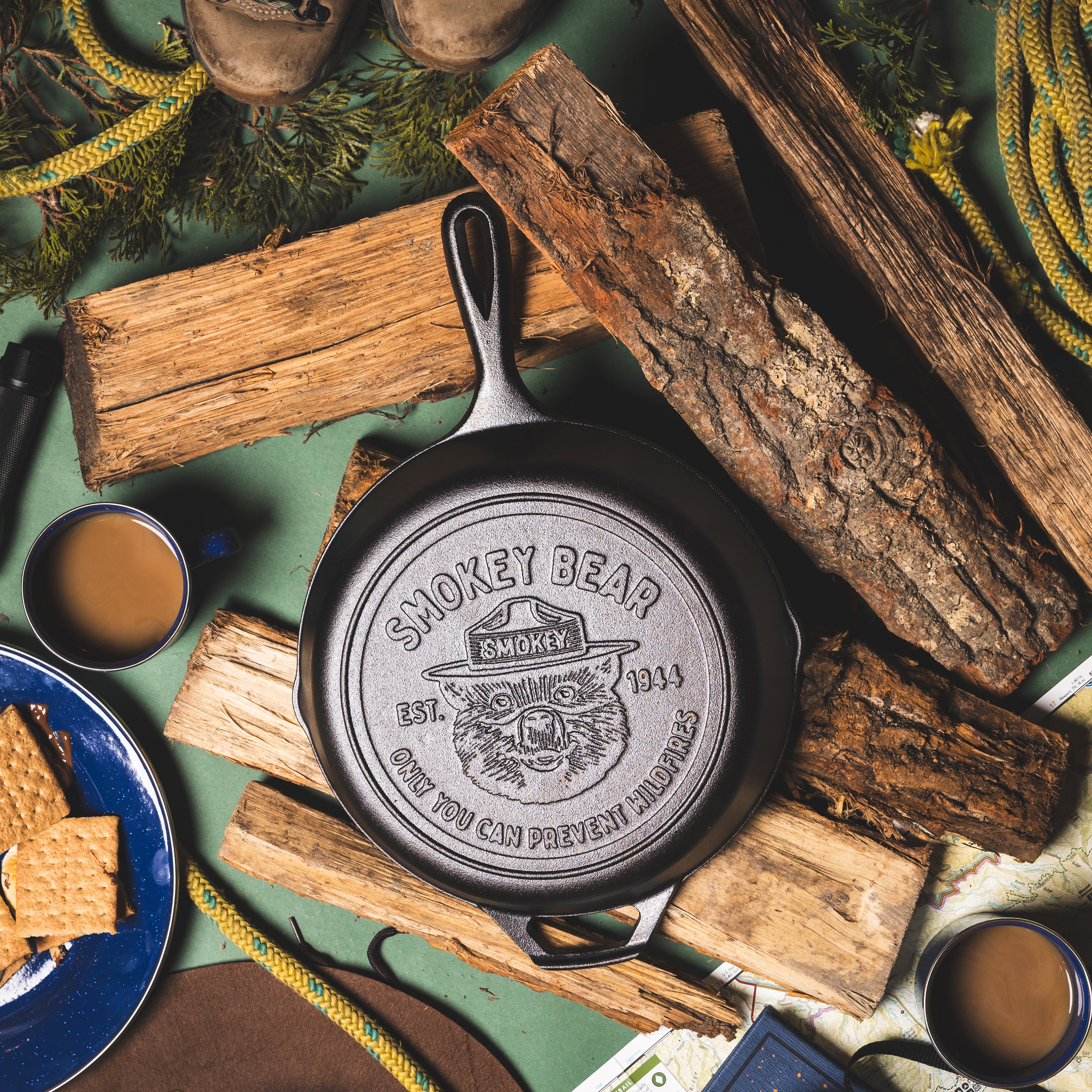 10.25 Inch Seasoned Cast Iron Smokey Bear Skillet