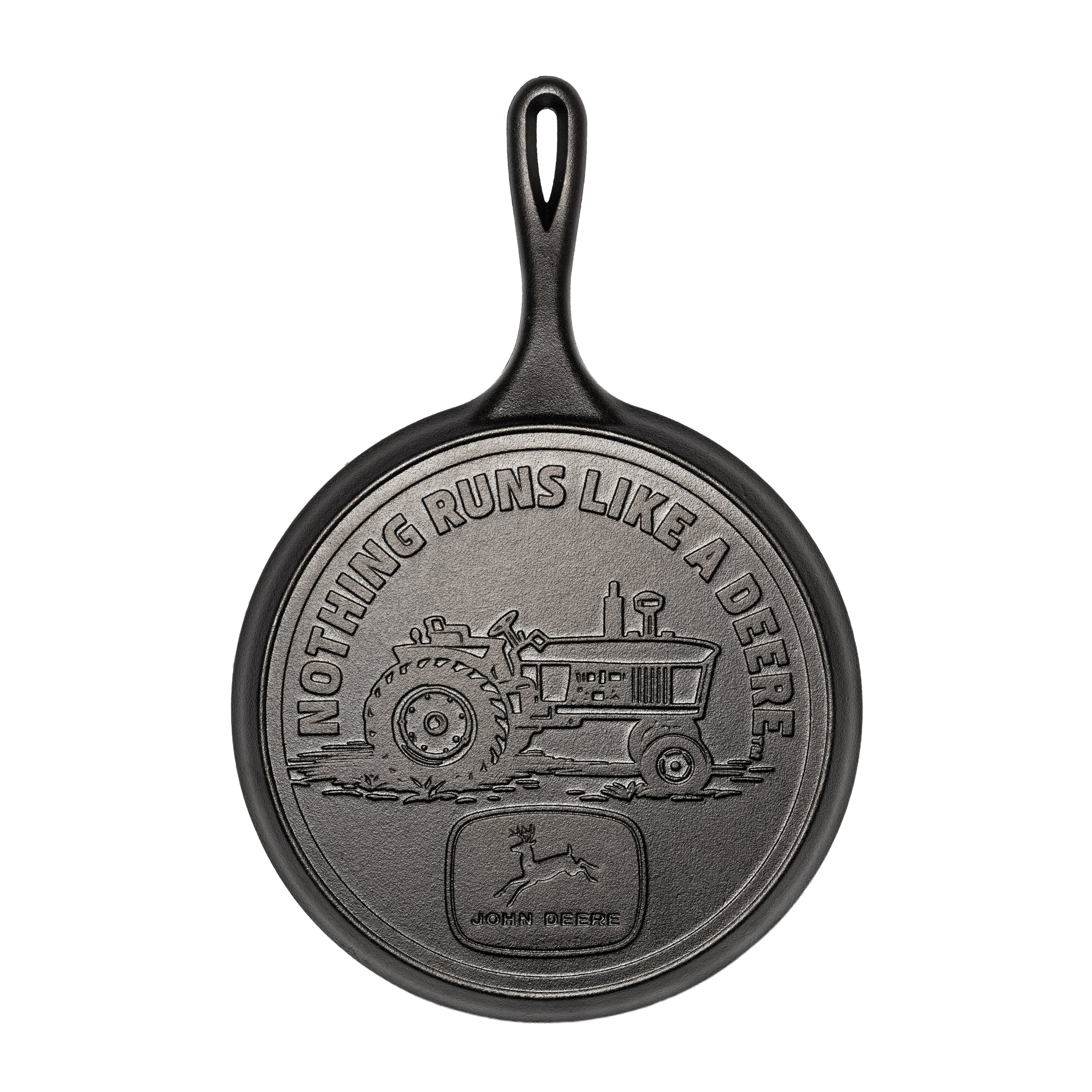 10.5 Inch Seasoned Cast Iron Griddle, John Deere Tractor
