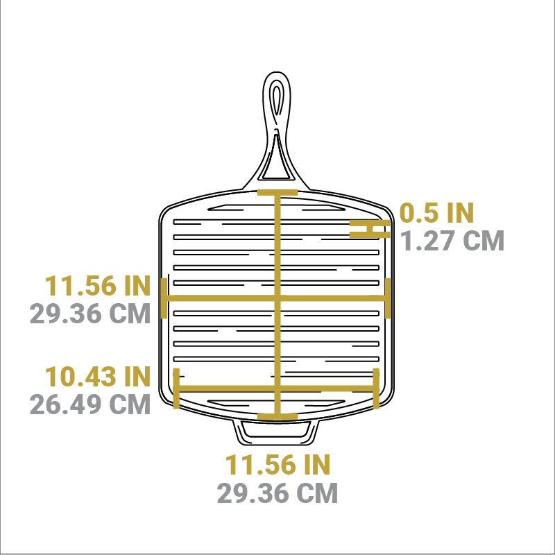 Blacklock 12 Inch Lightweight Cast Iron Grill Pan