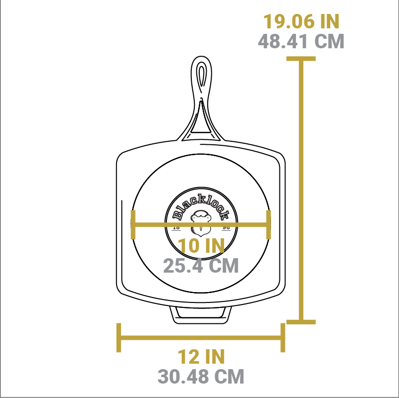 Blacklock 12 Inch Lightweight Cast Iron Grill Pan
