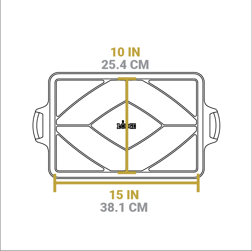 15.5 x 10.5 Inch Seasoned Cast Iron Baking Pan