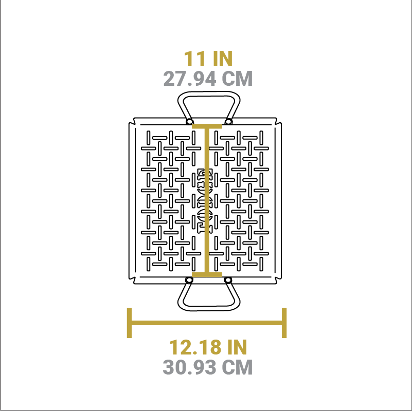13 x 12 Inch Seasoned Carbon Steel Grilling Basket