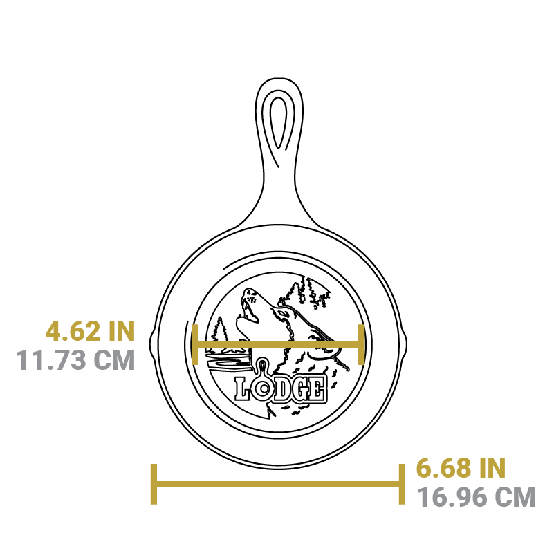 Wildlife Series™ 6.5 Inch Cast Iron Wolf Skillet