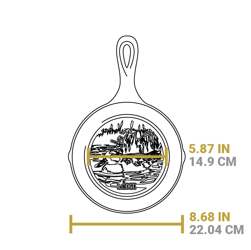Wildlife Series™ 8 Inch Cast Iron Duck Skillet