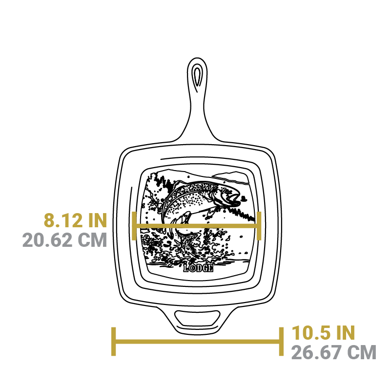Wildlife Square Grill Pan with Fish
