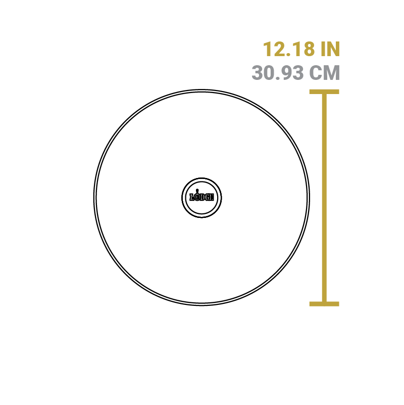 Chef Collection 12 Inch Cast Iron Everyday Pan