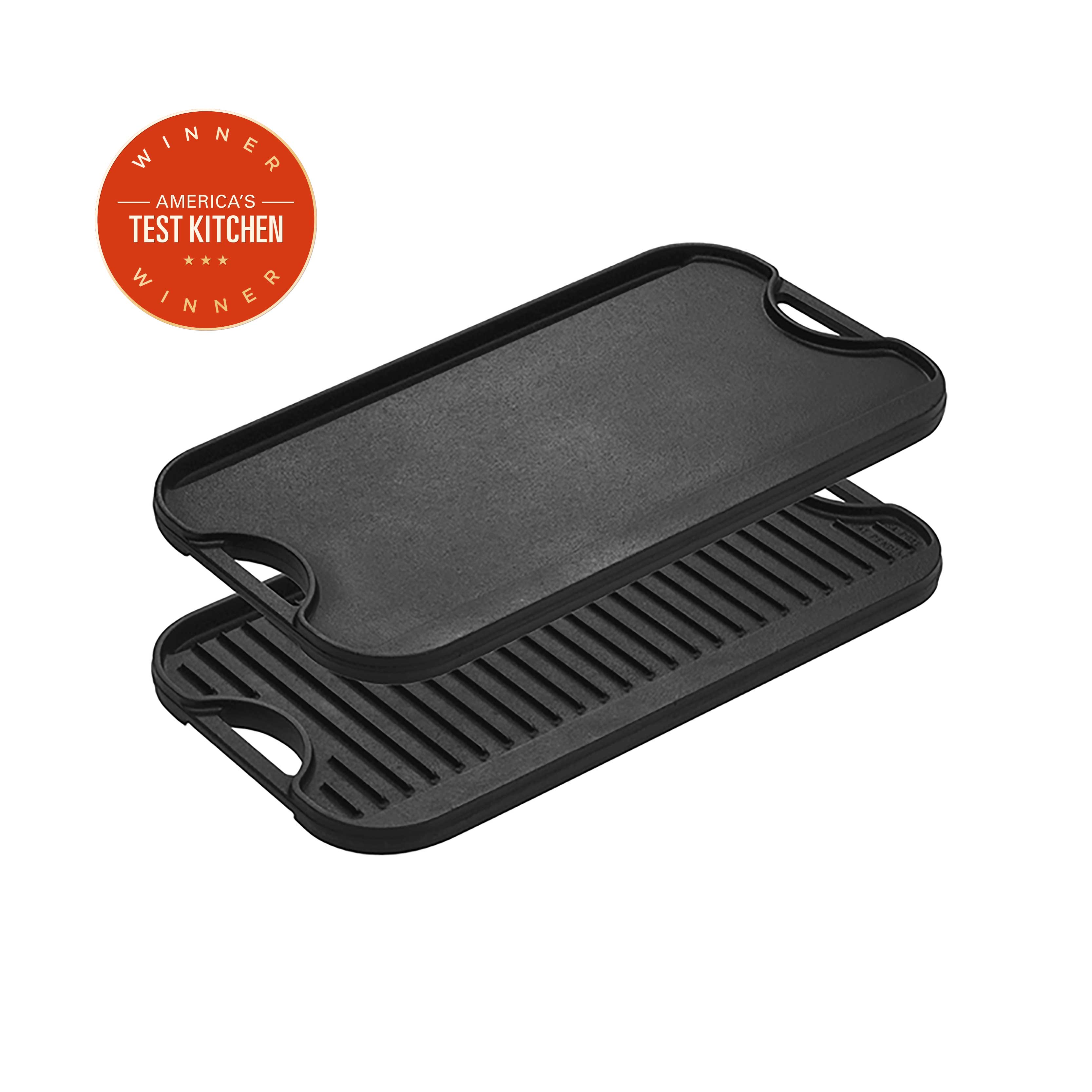 Lodge 8.38 Inch Cast Iron Round Griddle - Pre-Seasoned Cooking Surface