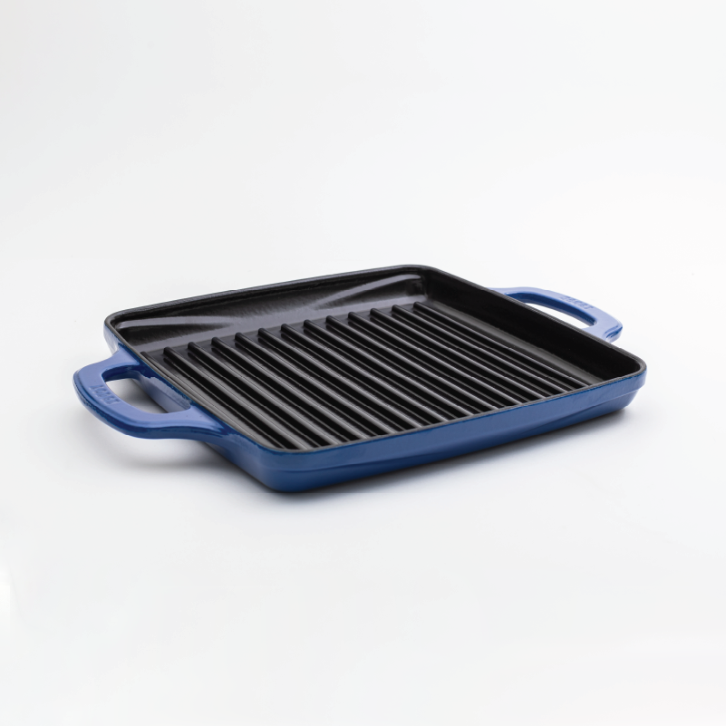 USA Enamel 11 Inch Enameled Cast Iron Grill Pan – Lodge Cast Iron USA Enamel 11 Inch Enameled Cast Iron Grill Pan – Lodge Cast Iron