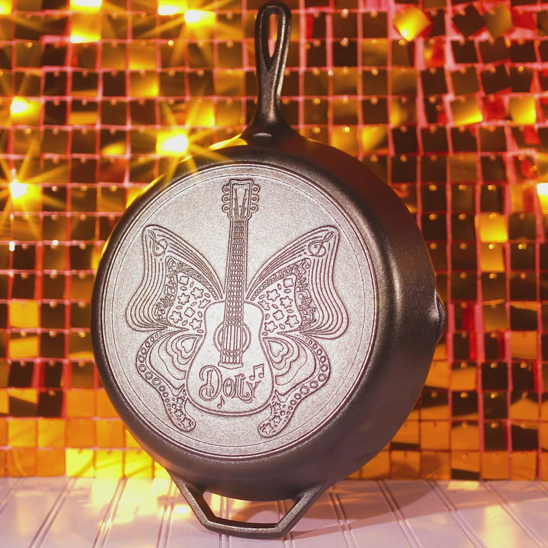 12 Inch Love is Like a Butterfly Dolly Parton Skillet