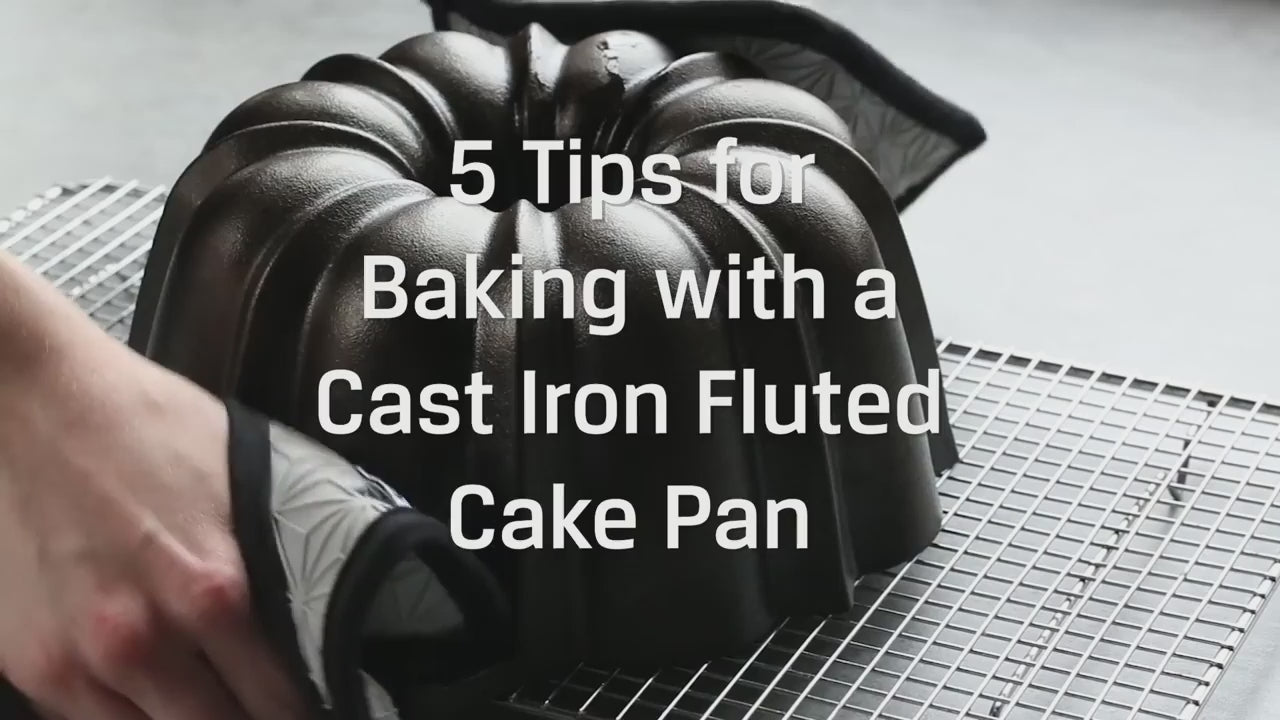 Load video: How to Use a Fluted Cake Pan Baking Tips Lodge Cast Iron