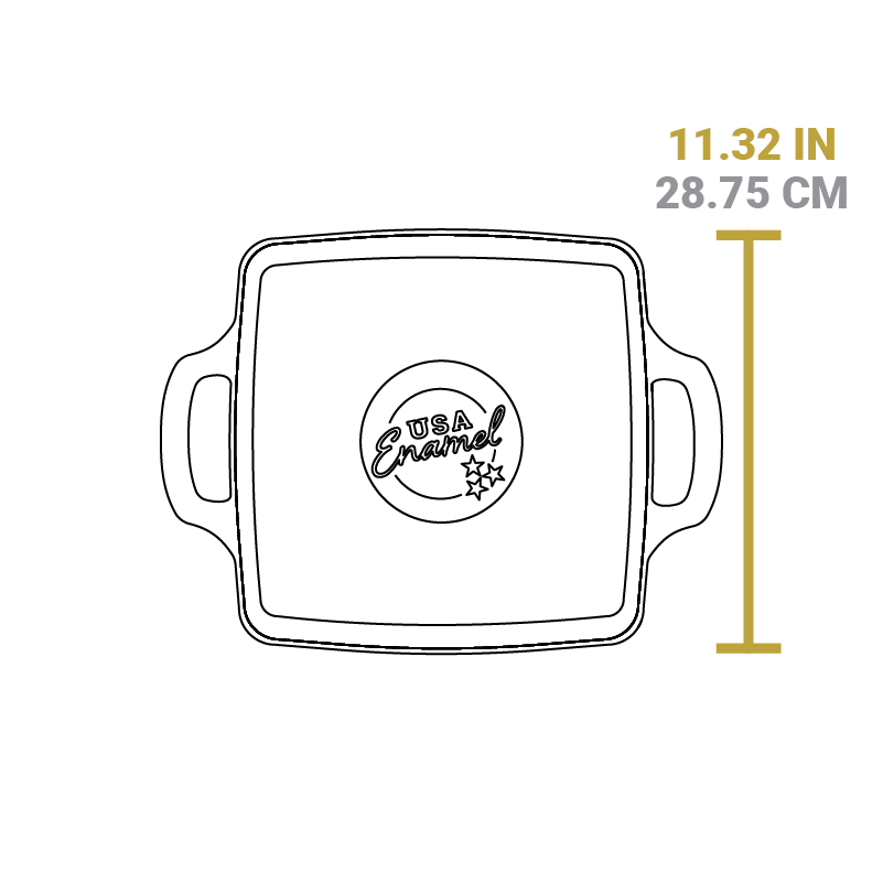 USA Enamel 11 Inch Enameled Cast Iron Grill Pan