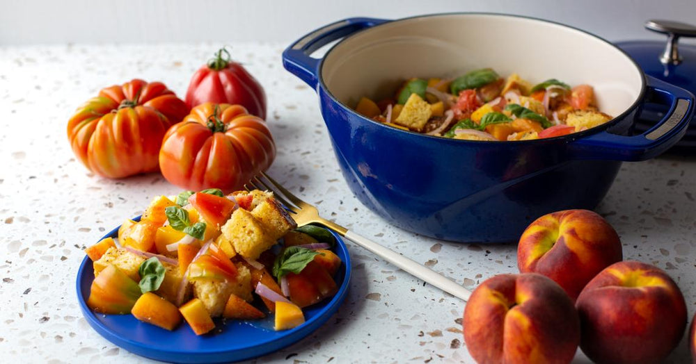 Cornbread Panzanella & Peach Browned Butter