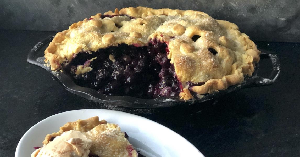 Blueberry Pie in Cornmeal Crust