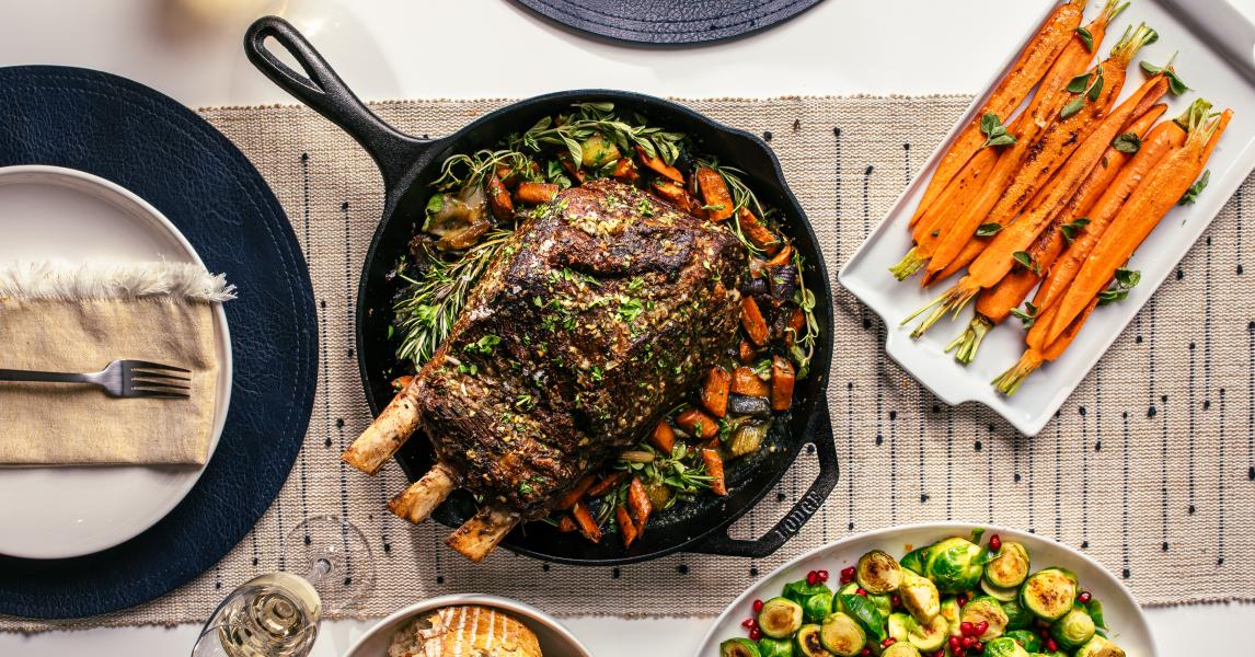 Cast Iron Seared Standing Rib Roast