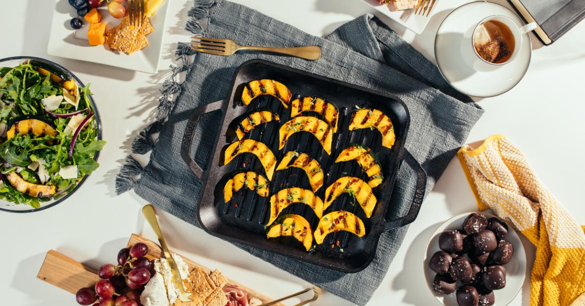 Grilled Acorn Squash Salad with Herbed Lemon Vinaigrette