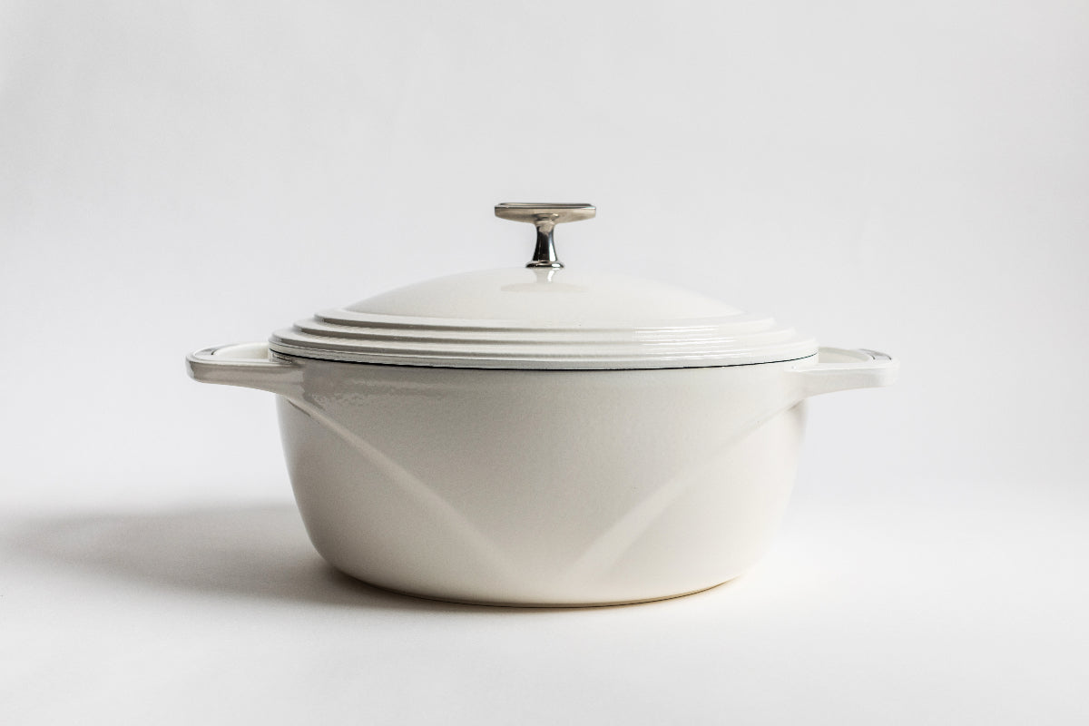White USA Enamel Dutch Oven