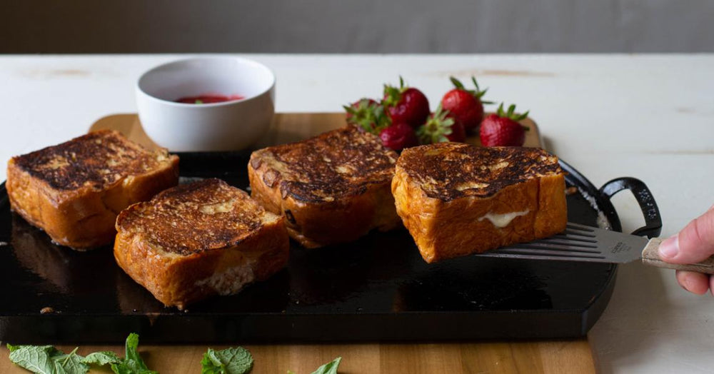 Mascarpone Stuffed French Toast With Strawberries and Mint