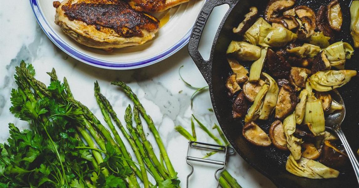Roast Chicken With Spring Vegetables
