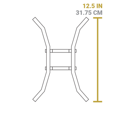 Dimensional drawing of product. Total height is 12.5 inches.