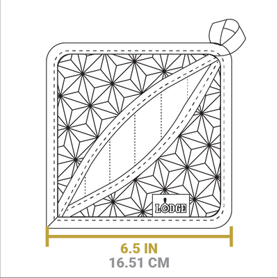 Dimensional drawing of handle holder. Width is 6.5 inches.